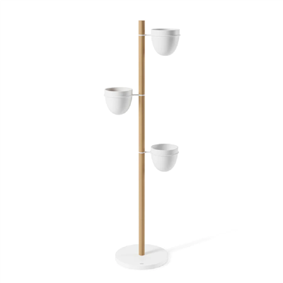 Umbra Floristand Saksı, Bağımsız Bitki Depolama, Beyaz/Doğal