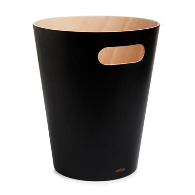 Umbra Woodrow Çöp Kovası 2 Galon (7,5 L) Kapasiteli - Siyah/Doğal