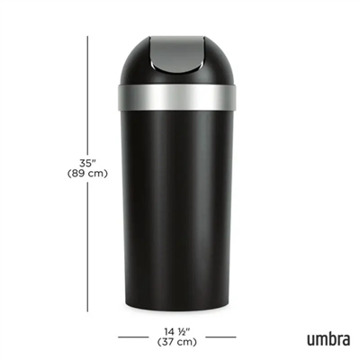 Venti Can Çöp Kovası Siyah/Nikel Mat 62 Lt