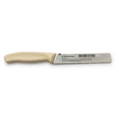 Victorinox Swiss Classic Yuvarlak Uçlu Tırtıklı Domates Bıçağı 11 cm Krem