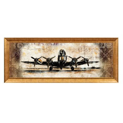 Vintage Pervaneli Bombardıman Uçağı Dokulu Tablo
