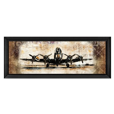 Vintage Pervaneli Bombardıman Uçağı Dokulu Tablo