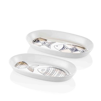 Wish Oval Servis Krem 29 cm 2'li Set - The Mia