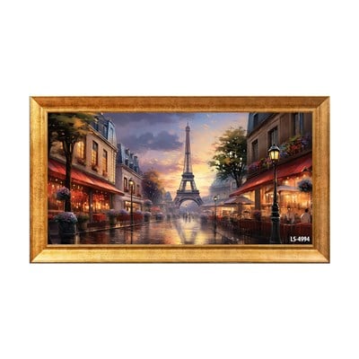 Yağmurlu Paris Caddesi ve Eyfel Kulesi Tablosu