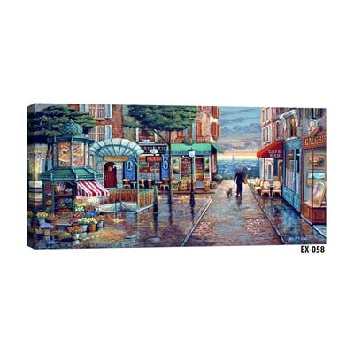 Yağmurlu Paris Montmartre Sokakları Manzaralı Tablo