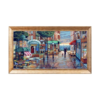 Yağmurlu Paris Montmartre Sokakları Manzaralı Tablo
