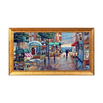 Yağmurlu Paris Montmartre Sokakları Manzaralı Tablo