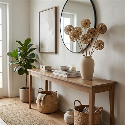 Yapay Allium Süs Soğanı Dalı Kahve 70 cm - Dekoratif Vazo Çiçeği