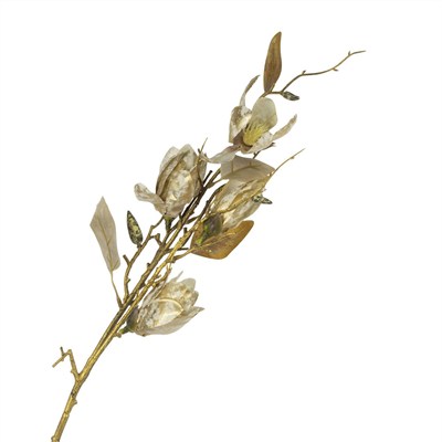 Yapay Gold Manolya Dalı 73 cm - Dekoratif Vazo Çiçeği