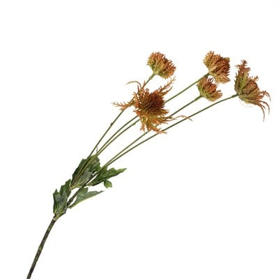 Yapay Kasımpatı Top Çiçek Dalı Turuncu 75 cm