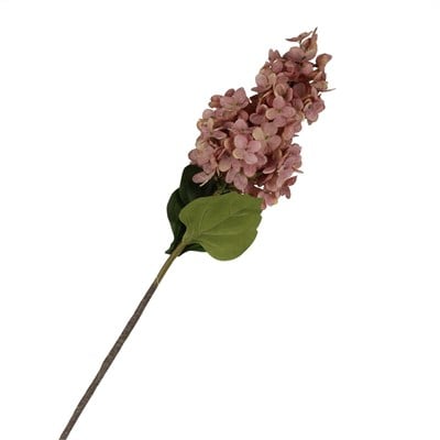 Çamlıca Home 76 cm pudra pembe yapay leylak dalı dolgun çiçekli ve yeşil yaprak detaylı beyaz zemin ürün çekimi