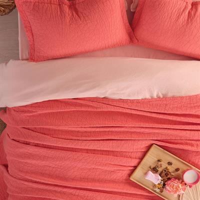 Zen Stone Çift Kişilik Yatak Örtüsü Seti - Coral - İyi Geceler İstanbul