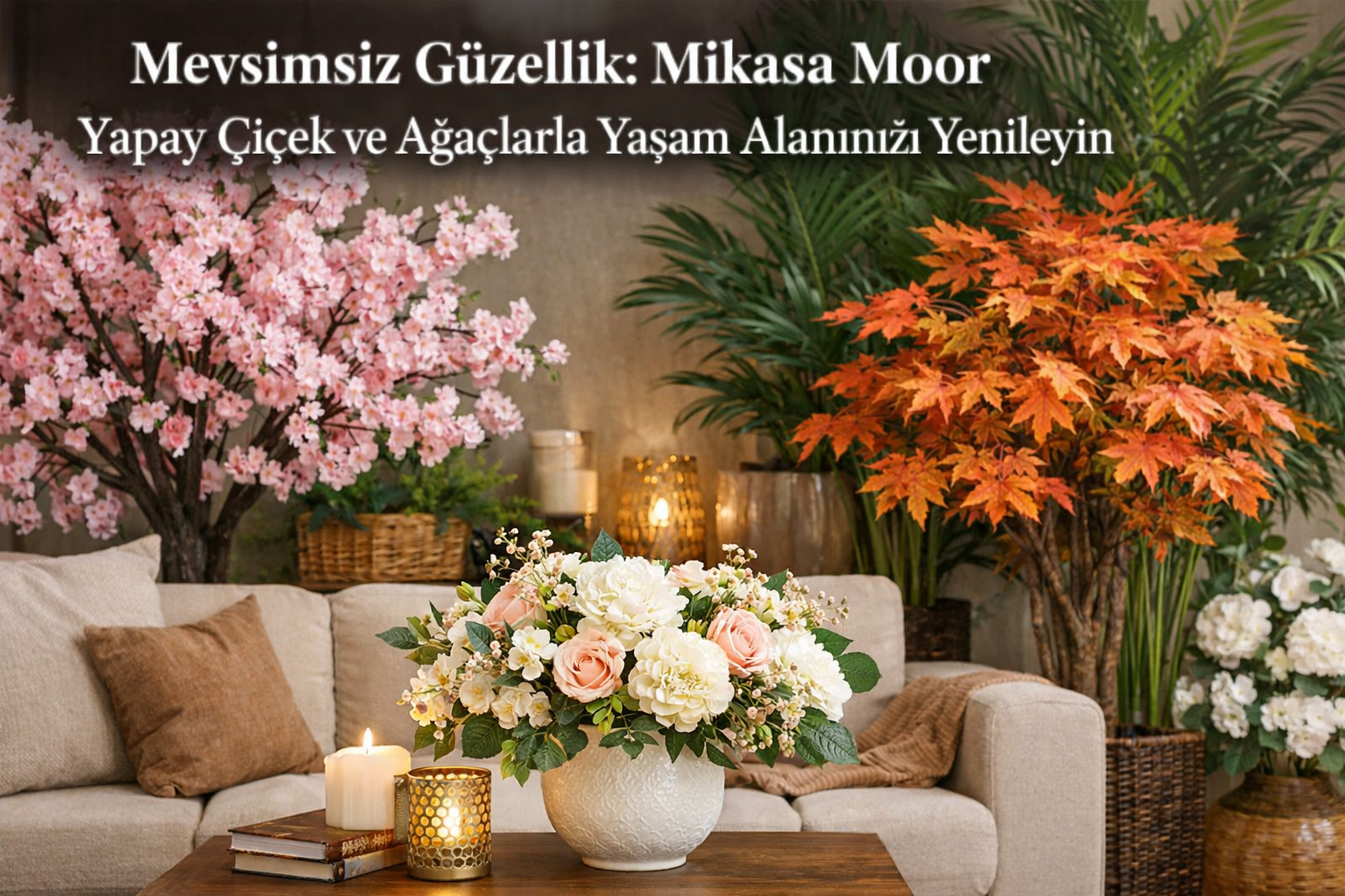 Mevsimsiz Güzellik: Mikasa Moor Yapay Çiçek ve Ağaçlarla Yaşam Alanınızı Yenileyin