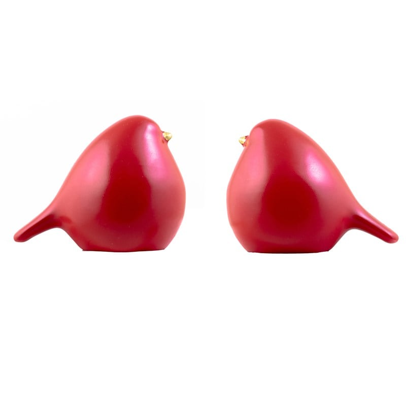 2'li Tombik Kuş Kırmızı - Kare Home