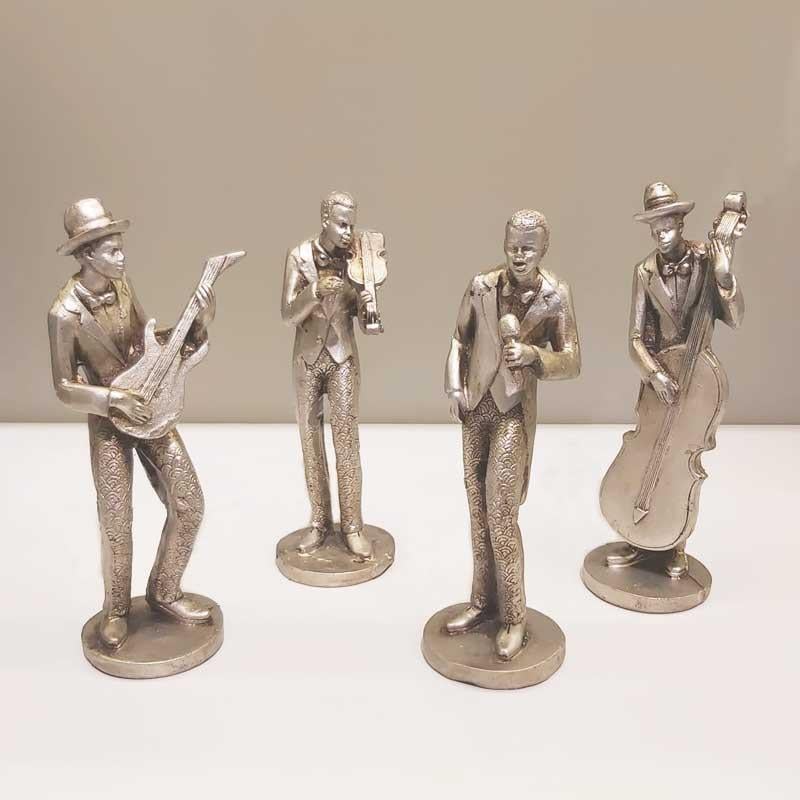 4'lü Müzisyen Set Küçük Gümüş - Mondecor