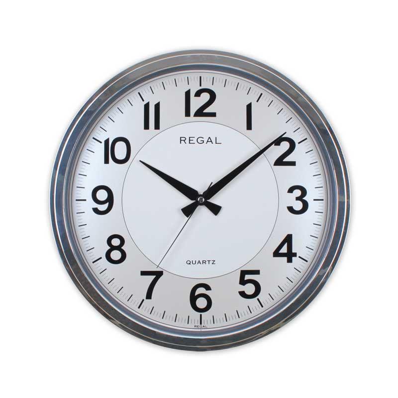 9105 SI Gümüş Renk Metalize Yuvarlak Duvar Saati - Regal