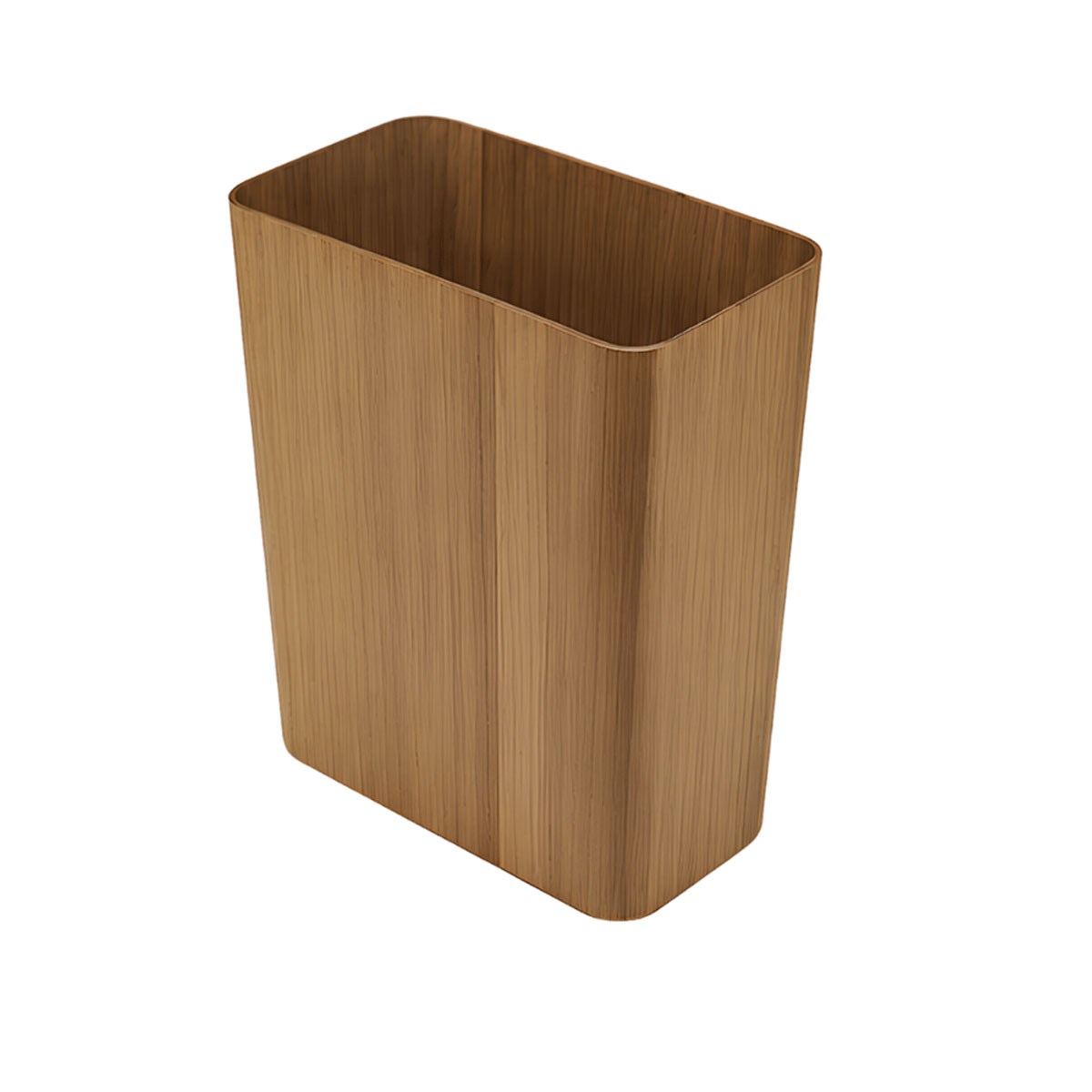 Çamlıca Home İskandinav kavisli doğal ahşap banyo ve ofis çöp kovası 25x30 cm