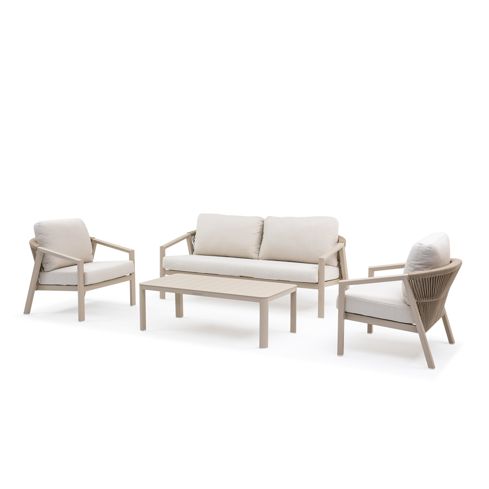 AMALFİ Alüminyum Bahçe Oturma Grubu 4 Parça - Vivarel