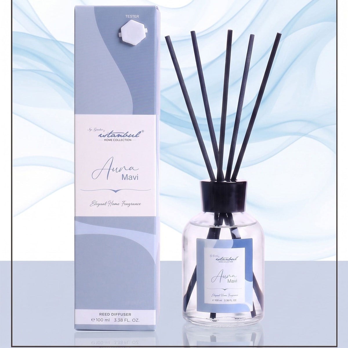 Aura Bambu Çubuklu Oda Kokusu 100 ml - Mavi - İyi Geceler İstanbul