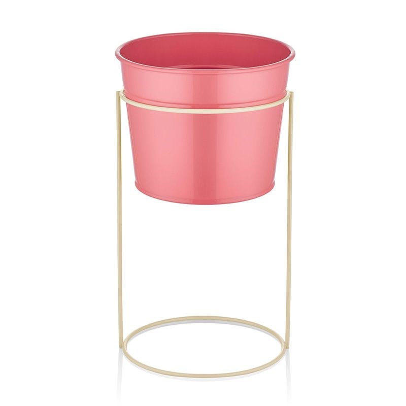 Ayaklı Çiçeklik Pembe 30 cm