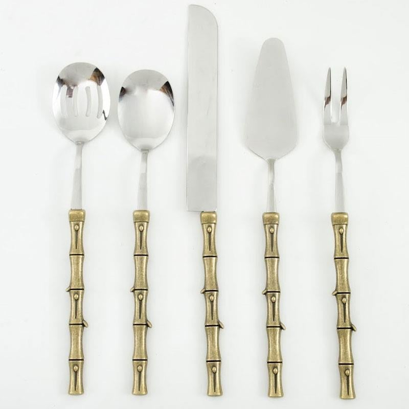 Bambu 5 Parça Servis Seti Antik - modern-mutfak-gereçleri-pasta-sunumu-antik-bambu