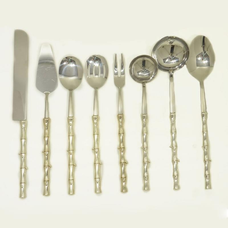 Bambu 8 Parça Servis Seti Gümüş - geniş-kapsamlı-yemek-servis-seti-gümüş-tasarım