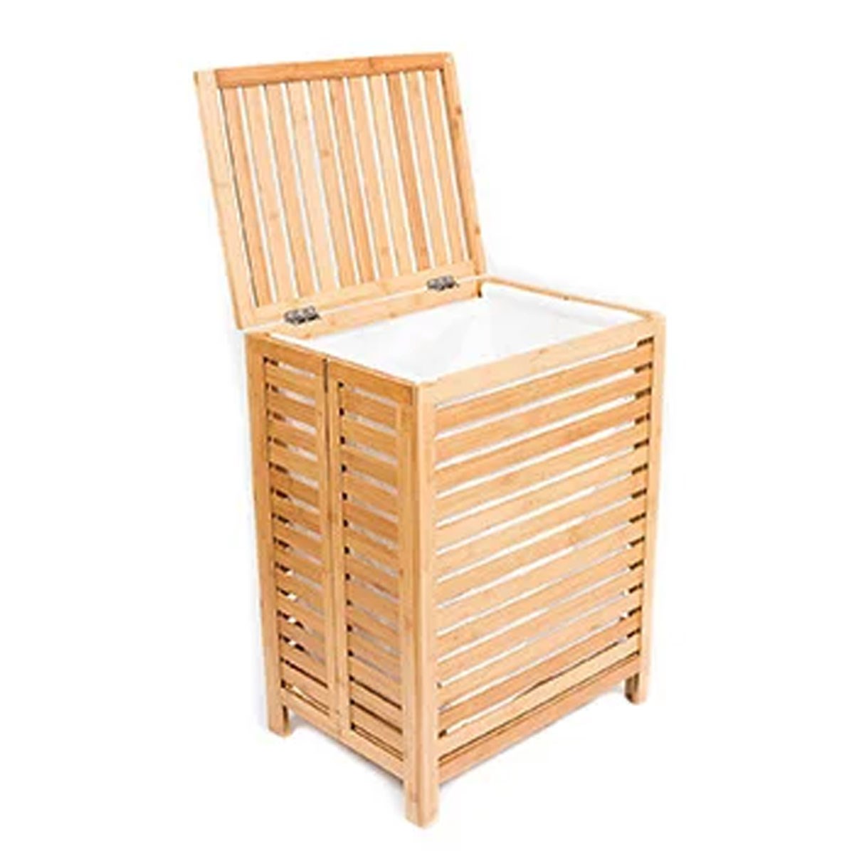 Bambu Katlanır Kapaklı Çamaşır Sepeti 45x40x60 cm - İyi Geceler İstanbul