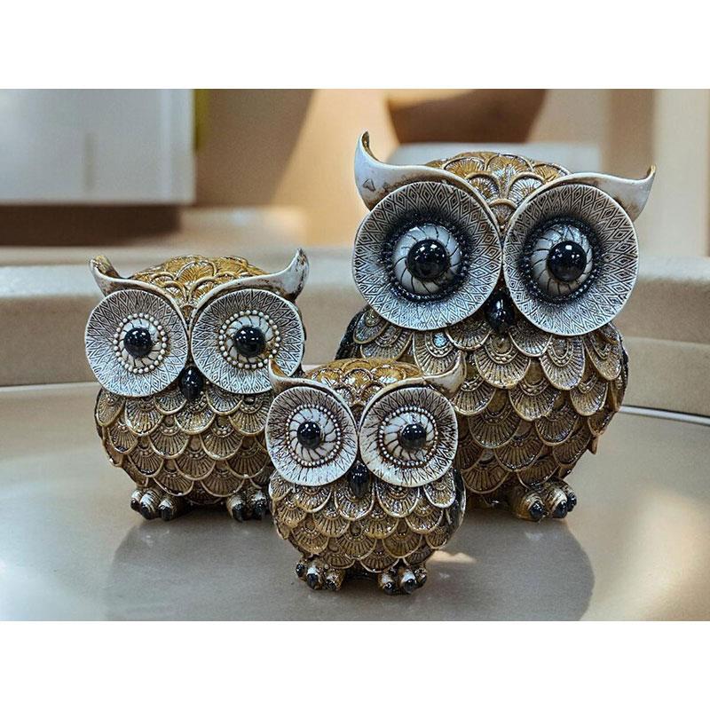 Baykuş Biblo 3'lü Set - Mondecor