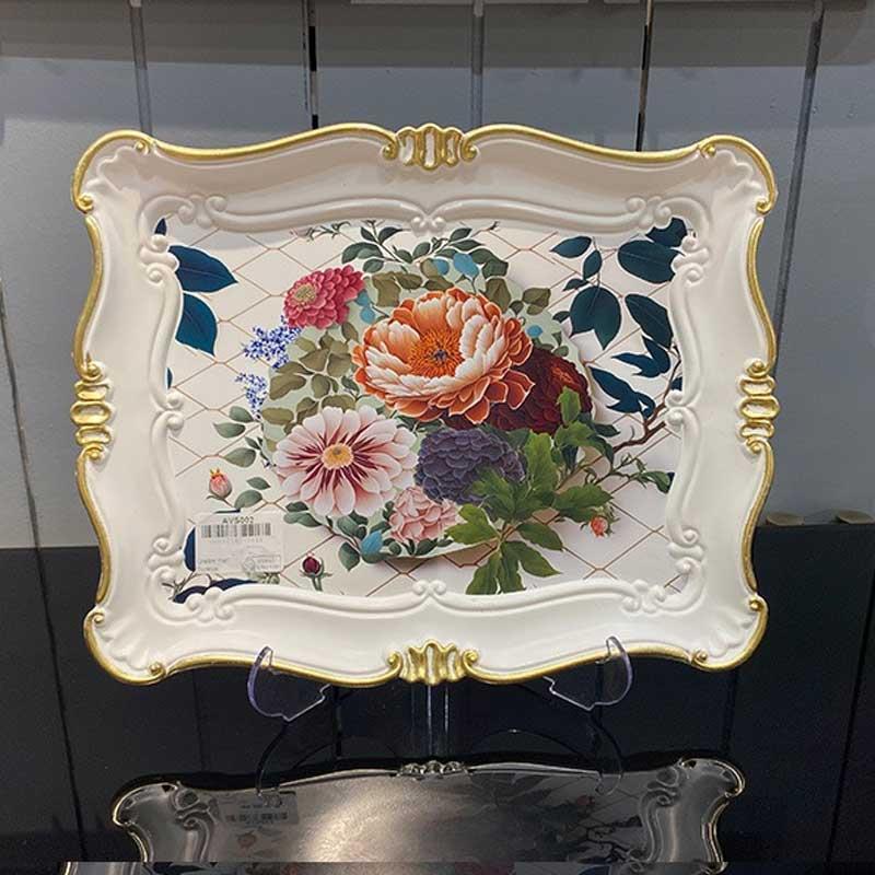 Beyaz Şakayık Gold Tepsi Büyük - Mondecor