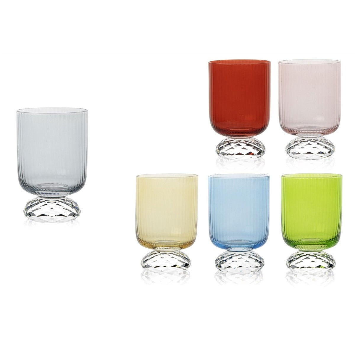 Çamlıca Home Bonny Kristal Ayaklı Renkli Kahve Yanı Bardağı 160 ml