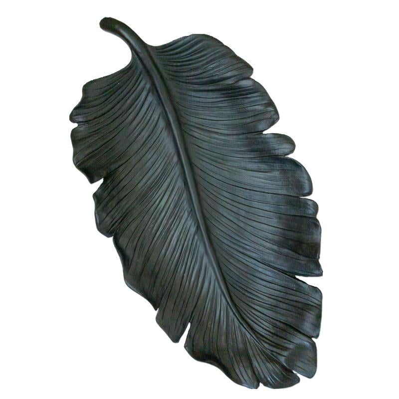 Dekoratif 55 cm Yaprak Tabak Siyah - Kare Home