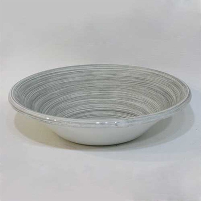 Dekoratif Desenli Emaye Kase 17 cm Gri