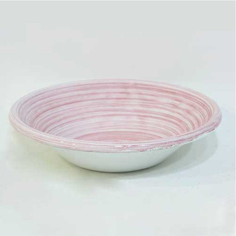 Dekoratif Desenli Emaye Kase 17 cm Pembe