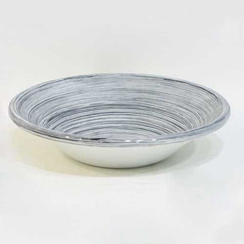 Dekoratif Desenli Emaye Kase 17 cm Siyah
