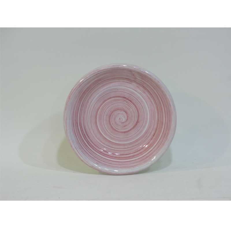 Dekoratif Desenli Emaye Tabak 12 cm Pembe