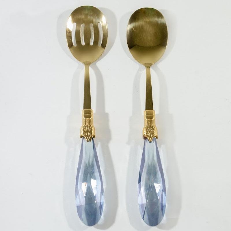 Diamond 2 Parça Salata Servis Seti Mavi Altın - Çamlıca Home