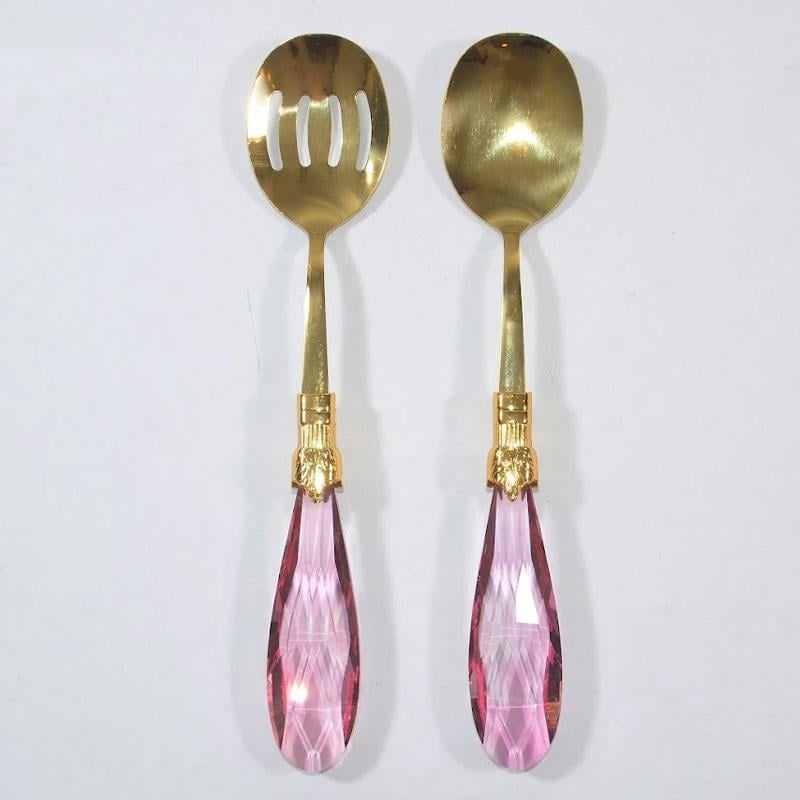Diamond 2 Parça Salata Servis Seti Pembe Altın - Çamlıca Home