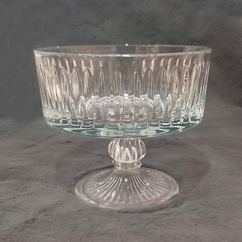 Dik Çizgili Cam Ayaklı Kase 19 cm - Çamlıca Home