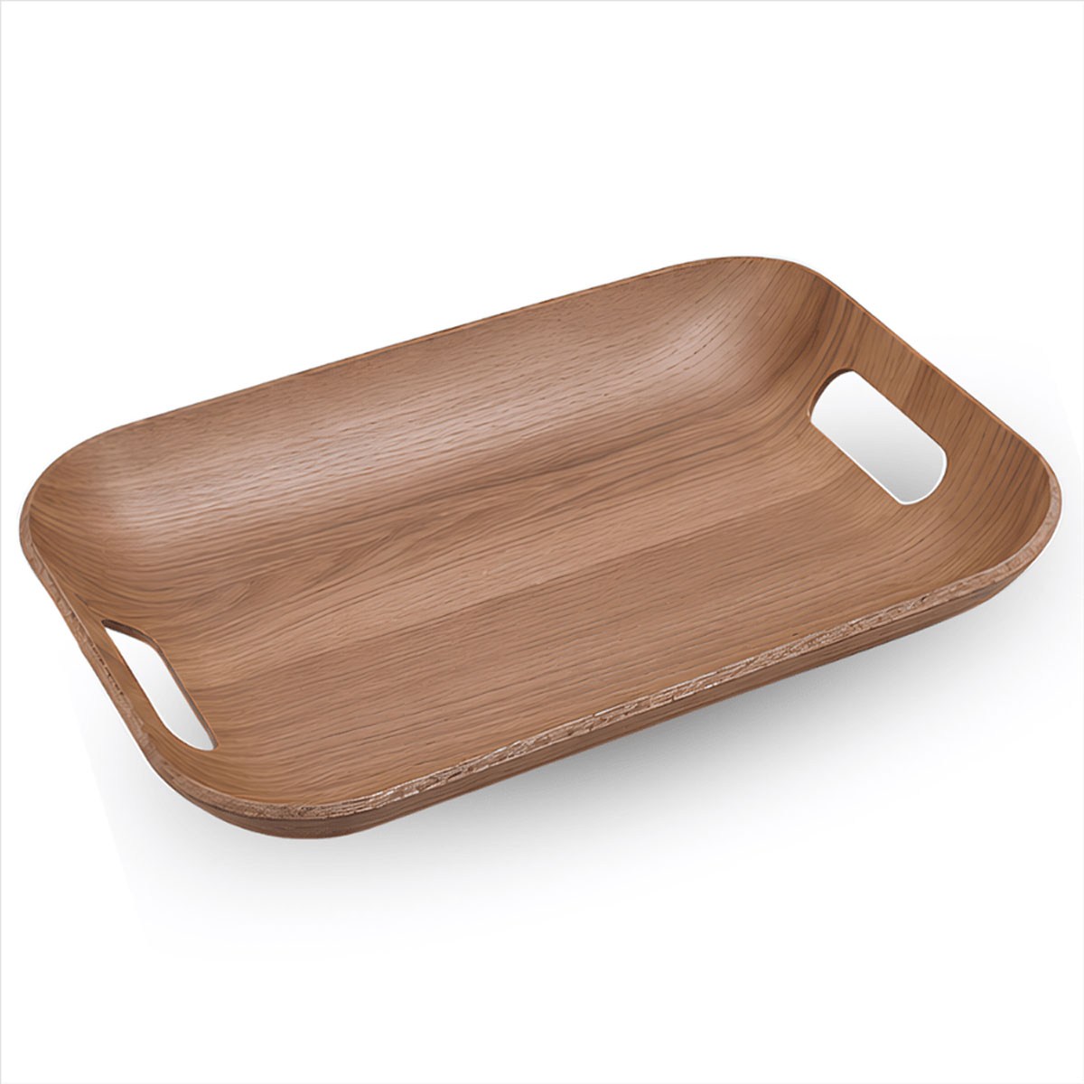 Çamlıca Home İskandinav doğal söğüt ağacı kulplu ahşap servis tepsisi 45x36 cm