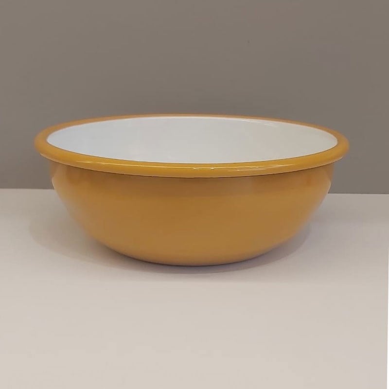 Emaye 16 cm Kase Oksit Sarı Beyaz - Emayeci