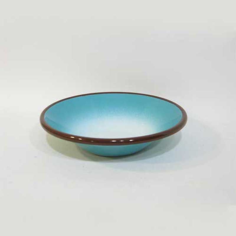Emaye Degrade Turkuaz Konik Kase 17 cm