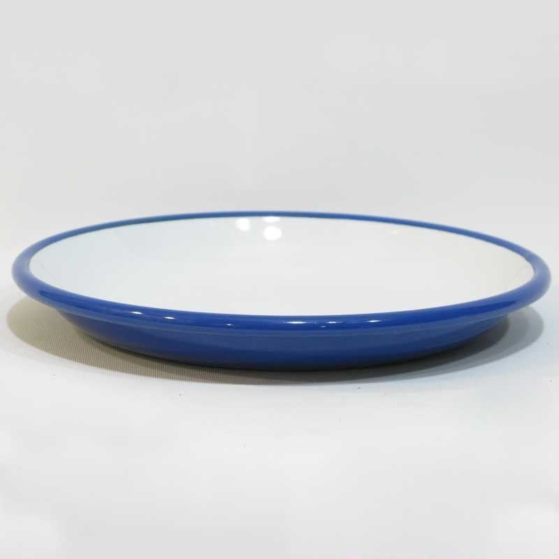 Emaye Derin Düz Tabak 25 cm Lacivert - büyük-porsiyon-emaye-tabak-sunum