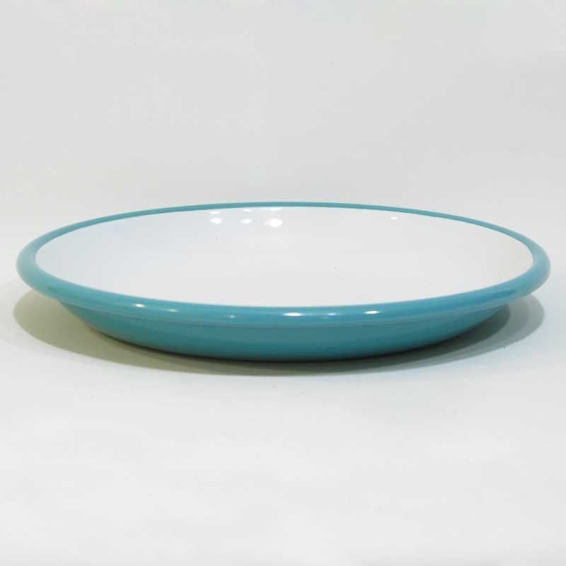 Emaye Derin Düz Tabak 25 cm Turkuaz - büyük-porsiyon-emaye-tabak-sunum