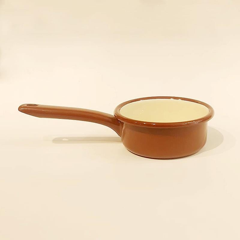 Emaye Kaserol 12 cm Kahverengi - Emayeci