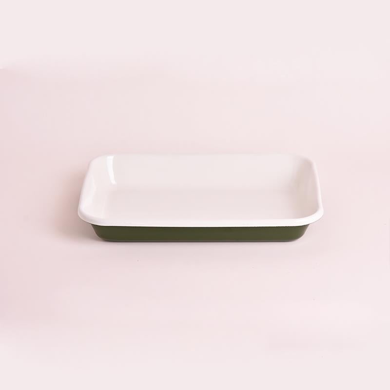 Emaye Meze Tabağı A. Yeşil 26 cm - Emayeci