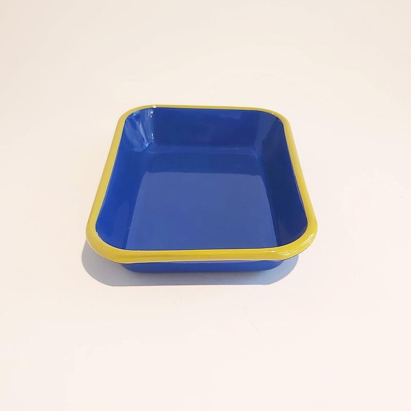 Emaye Meze Tabağı Kobalt F.Yeşil 22 x 16 cm - Emayeci