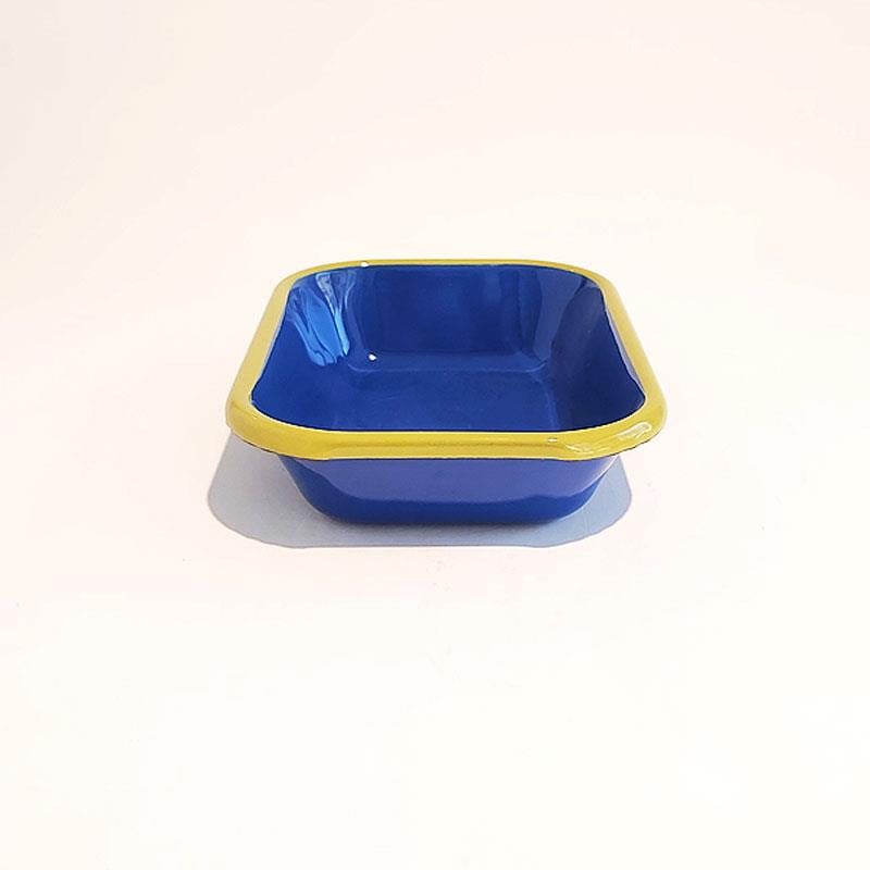 Emaye Meze Tabağı Kobalt F.Yeşil 17 x 12 cm - Emayeci