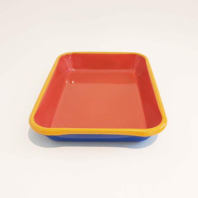 Emaye Meze Tabağı Kobalt Kiremit 27 x 19 cm - Emayeci