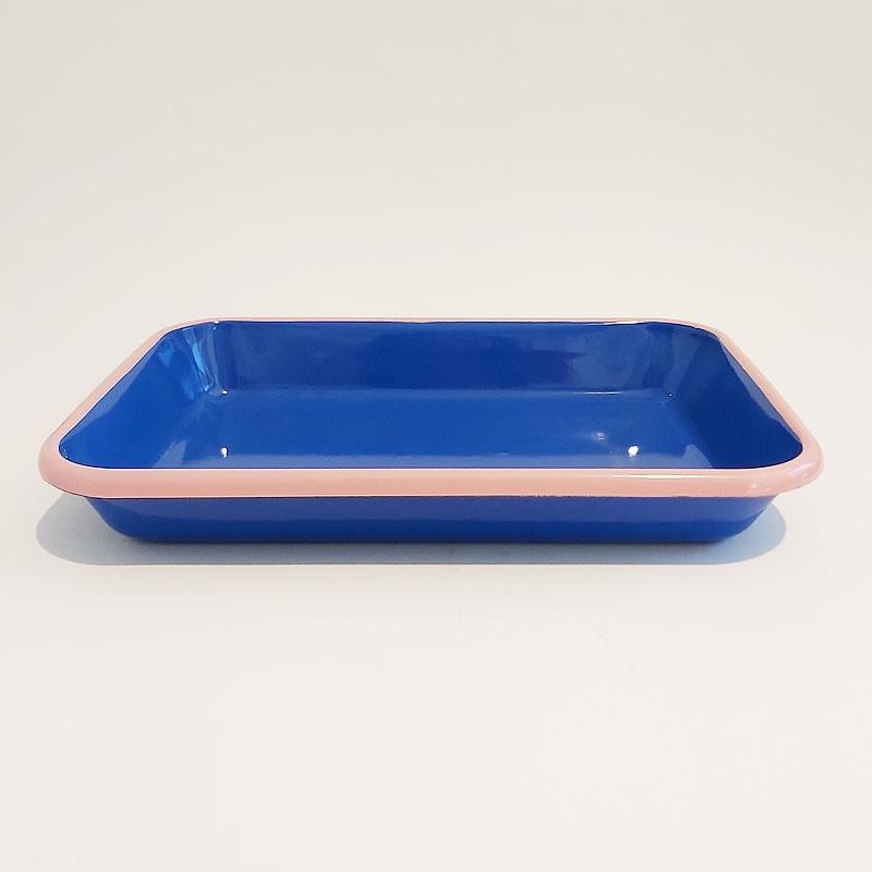 Emaye Meze Tabağı Kobalt Pembe 27 x 19 cm - Emayeci
