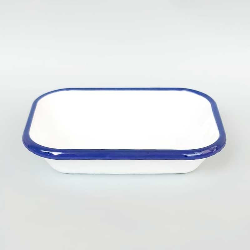 Emaye Meze Tabağı Lacivert Bant 16 cm - Emayeci